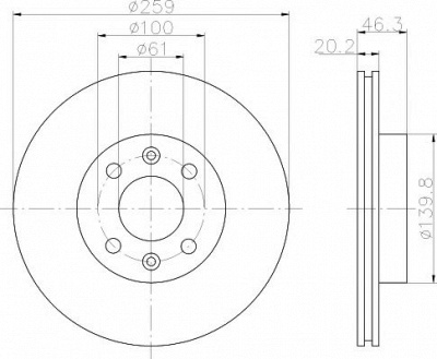 HELLA PAGID 8dd355101281 -  Тормозной диск